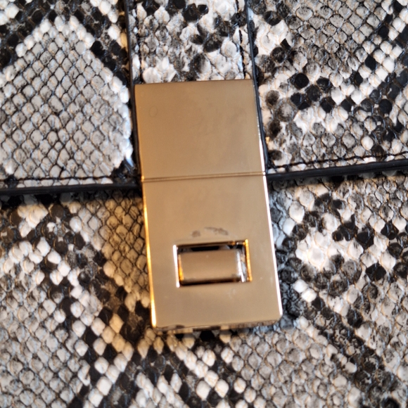 Madison West Black and Gray Snakeskin Print Crossbody Bag - Picture 9 of 15